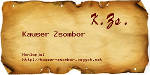 Kauser Zsombor névjegykártya